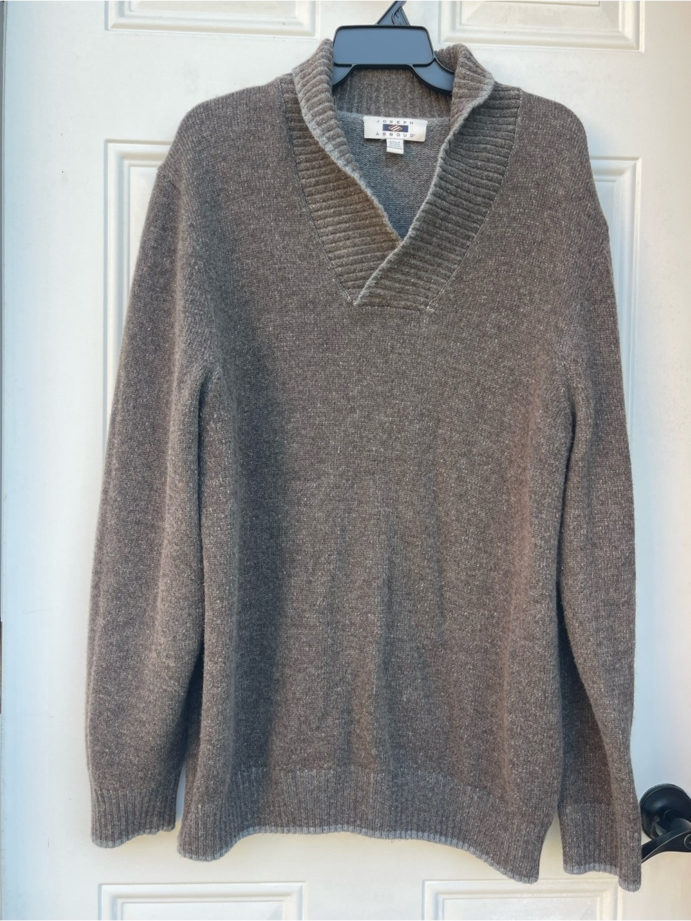 Joseph Abboud 2XLT Men's Brown/Gray V-Neck Wool Blend Sweater